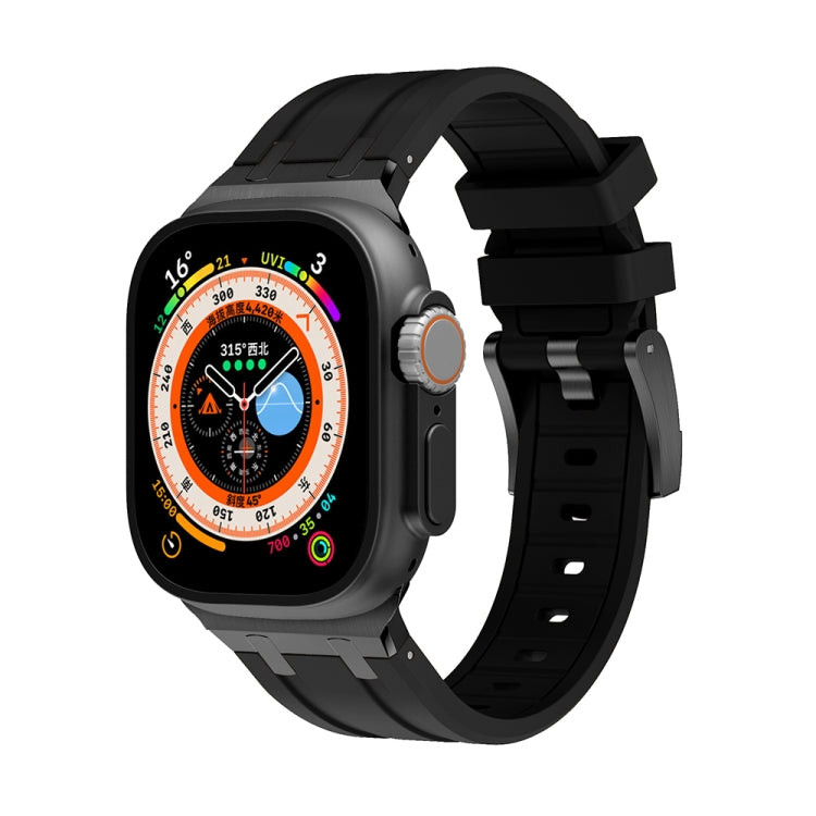 AP Silicone Watch Band For Apple Watch SE 44mm(Black Black) - Watch Bands by PMC TechLife | Online Shopping South Africa | PMC TechLife