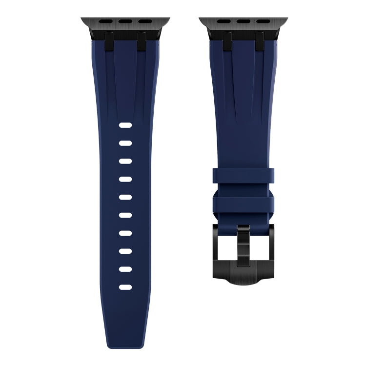 AP Silicone Watch Band For Apple Watch 5 44mm(Black Blue) - Watch Bands by PMC TechLife | Online Shopping South Africa | PMC TechLife