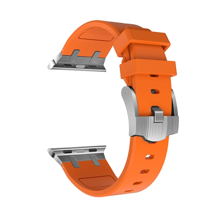 AP Silicone Watch Band For Apple Watch 5 44mm(Silver Orange) - Watch Bands by PMC TechLife | Online Shopping South Africa | PMC TechLife