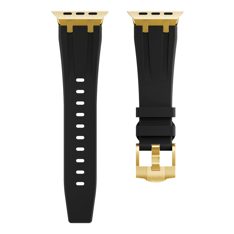 AP Silicone Watch Band For Apple Watch 4 44mm(Gold Black) - Watch Bands by PMC TechLife | Online Shopping South Africa | PMC TechLife