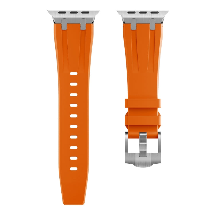 AP Silicone Watch Band For Apple Watch 4 44mm(Silver Orange) - Watch Bands by PMC Jewellery | Online Shopping South Africa | PMC Jewellery