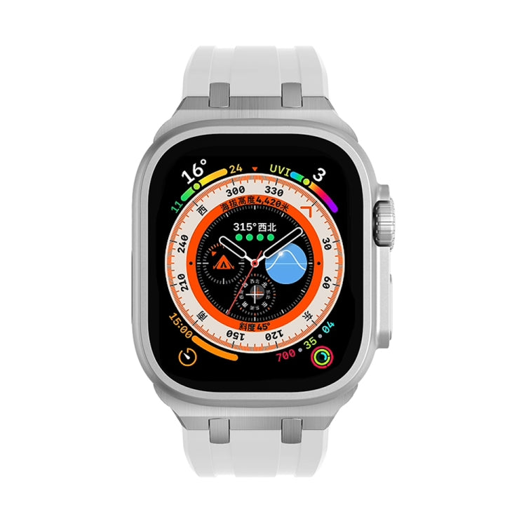 AP Silicone Watch Band For Apple Watch 3 38mm(Silver White) - Watch Bands by PMC TechLife | Online Shopping South Africa | PMC TechLife