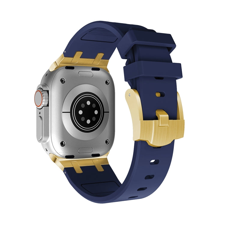AP Silicone Watch Band For Apple Watch 2 38mm(Gold Blue) - Watch Bands by PMC TechLife | Online Shopping South Africa | PMC TechLife