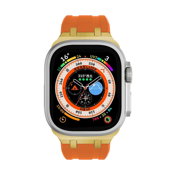 AP Silicone Watch Band For Apple Watch 38mm(Gold Orange) - Watch Bands by PMC TechLife | Online Shopping South Africa | PMC TechLife