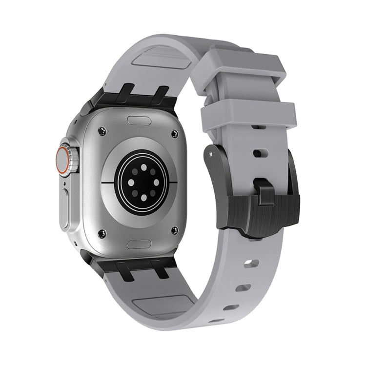 AP Silicone Watch Band For Apple Watch 38mm(Black Grey) - Watch Bands by PMC TechLife | Online Shopping South Africa | PMC TechLife