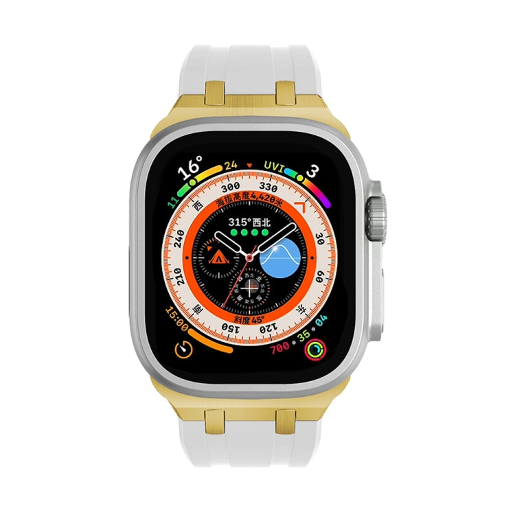 AP Silicone Watch Band For Apple Watch 38mm(Gold White) - Watch Bands by PMC TechLife | Online Shopping South Africa | PMC TechLife