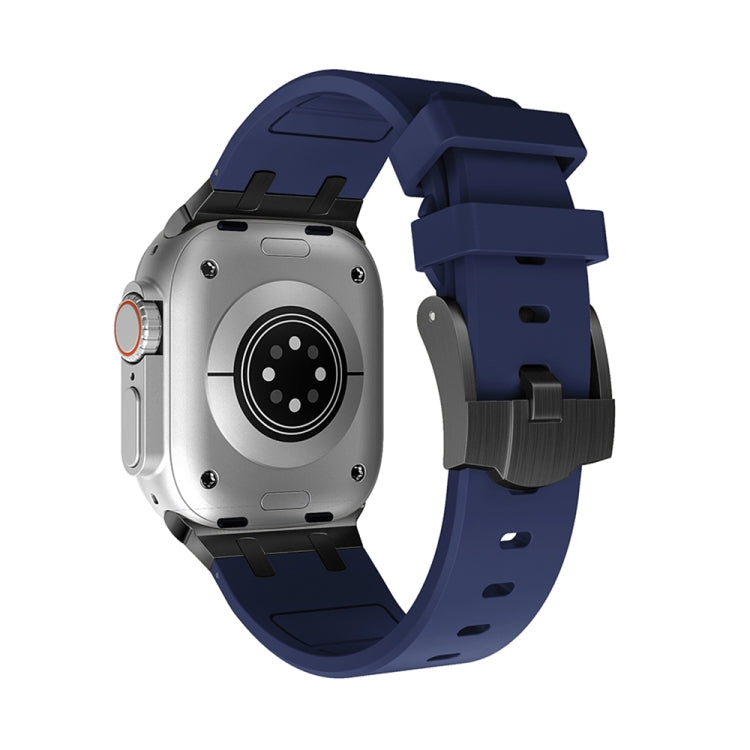 AP Silicone Watch Band For Apple Watch 42mm(Black Blue) - Watch Bands by PMC TechLife | Online Shopping South Africa | PMC TechLife