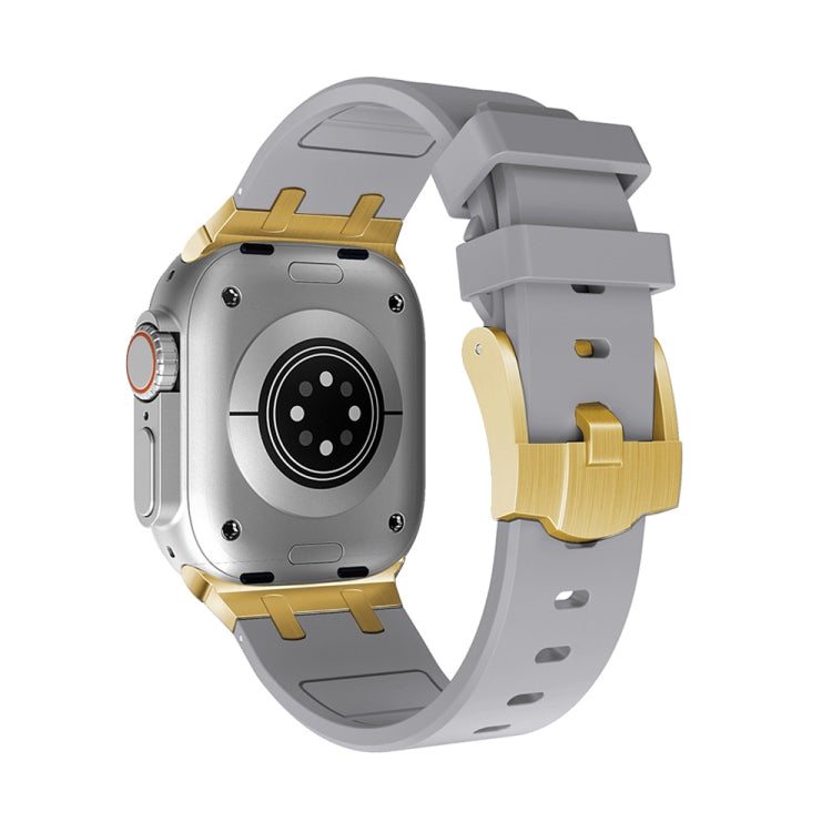 AP Silicone Watch Band For Apple Watch 42mm(Gold Grey) - Watch Bands by PMC TechLife | Online Shopping South Africa | PMC TechLife