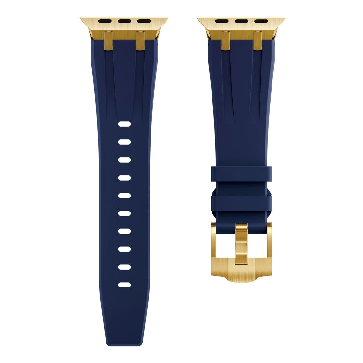 AP Silicone Watch Band For Apple Watch 9 45mm(Gold Blue) - Watch Bands by PMC TechLife | Online Shopping South Africa | PMC TechLife