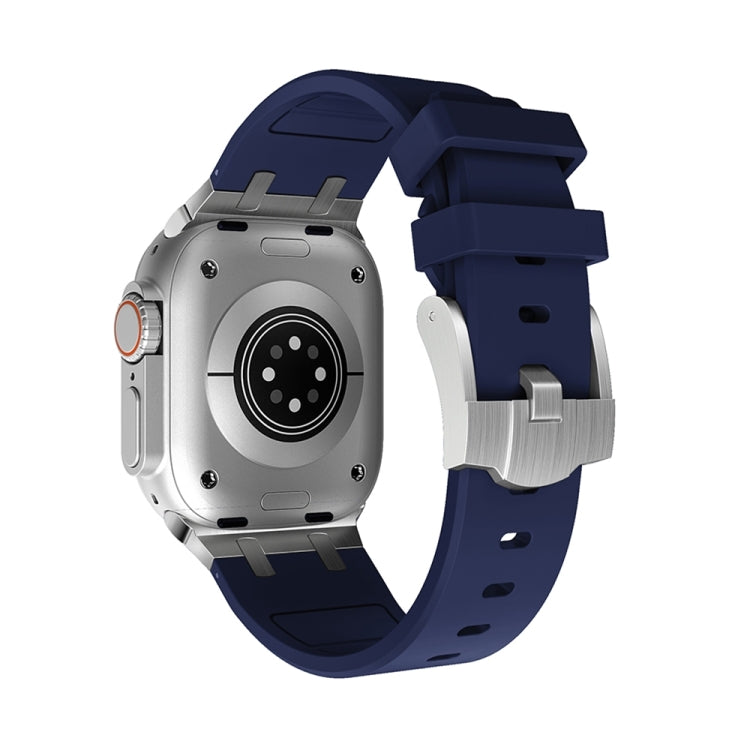 AP Silicone Watch Band For Apple Watch 9 41mm(Black Blue) - Watch Bands by PMC TechLife | Online Shopping South Africa | PMC TechLife