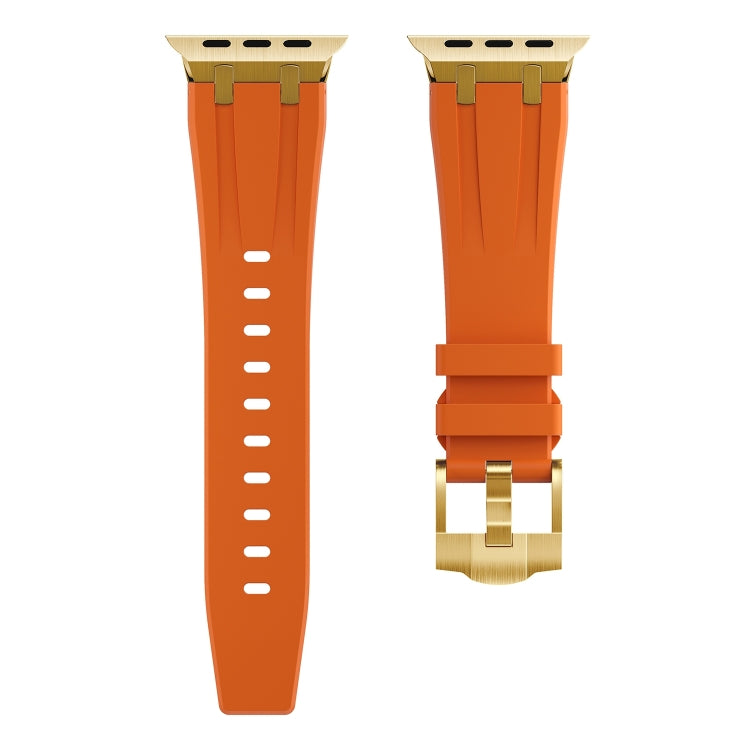 AP Silicone Watch Band For Apple Watch 9 41mm(Gold Orange) - Watch Bands by PMC TechLife | Online Shopping South Africa | PMC TechLife