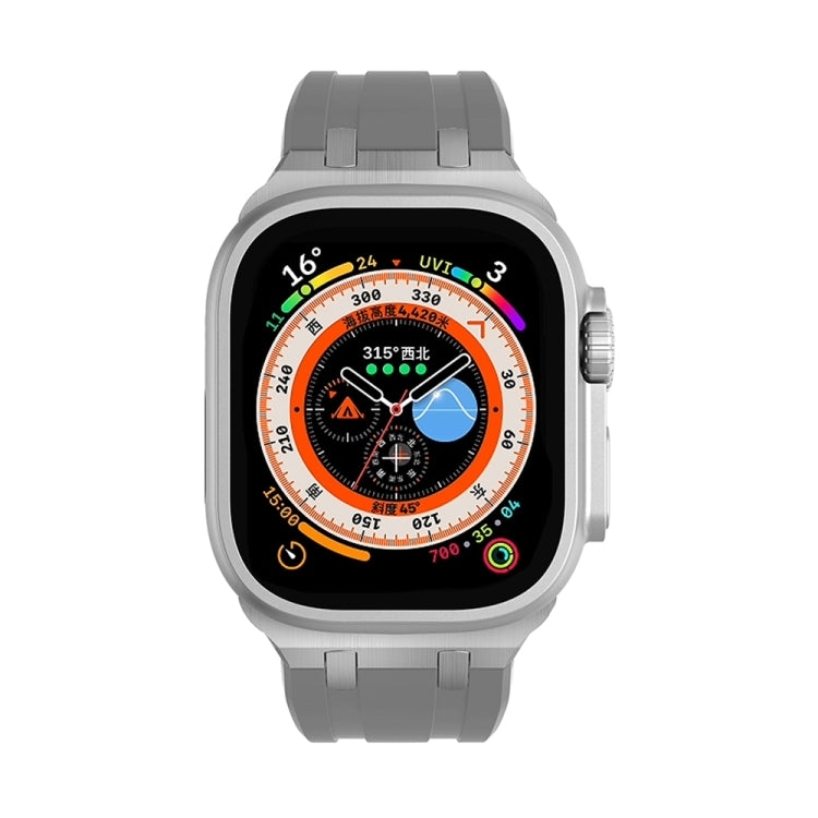 AP Silicone Watch Band For Apple Watch 9 41mm(Silver Grey) - Watch Bands by PMC TechLife | Online Shopping South Africa | PMC TechLife