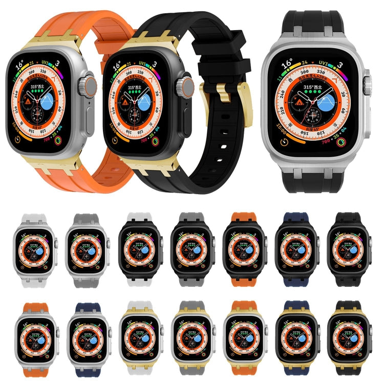 AP Silicone Watch Band For Apple Watch 38mm(Silver Orange) - Watch Bands by PMC TechLife | Online Shopping South Africa | PMC TechLife