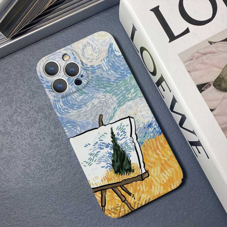 For iPhone 14 Plus Precise Hole Oil Painting Pattern PC Phone Case(Landscape Painting) - iPhone 14 Plus Cases by PMC TechLife | Online Shopping South Africa | PMC TechLife