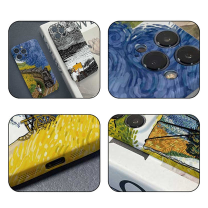 For iPhone 14 Pro Precise Hole Oil Painting Pattern PC Phone Case(Inkwash) - iPhone 14 Pro Cases by PMC Jewellery | Online Shopping South Africa | PMC Jewellery