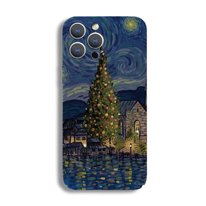 For iPhone 13 Precise Hole Oil Painting Pattern PC Phone Case(Castle) - iPhone 13 Cases by PMC Jewellery | Online Shopping South Africa | PMC Jewellery