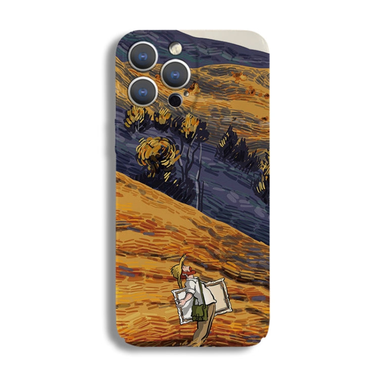 For iPhone 13 Pro Precise Hole Oil Painting Pattern PC Phone Case(Evening Breeze) - iPhone 13 Pro Cases by PMC TechLife | Online Shopping South Africa | PMC TechLife
