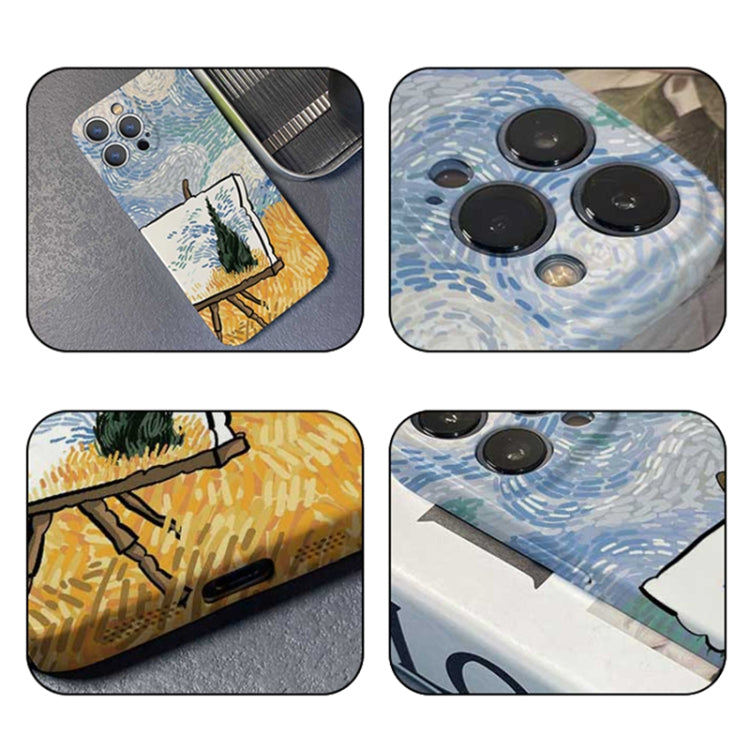 For iPhone 12 Precise Hole Oil Painting Pattern PC Phone Case(Landscape Painting) - iPhone 12 / 12 Pro Cases by PMC TechLife | Online Shopping South Africa | PMC TechLife