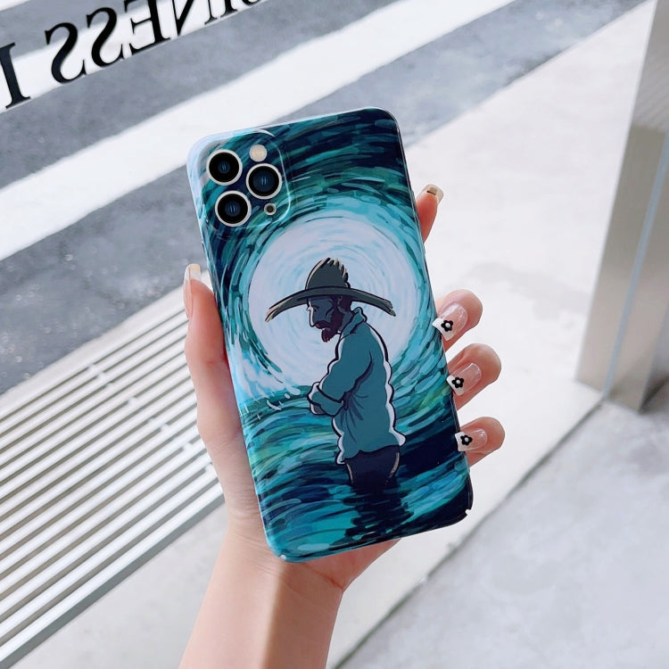 For iPhone XS Max Precise Hole Oil Painting Pattern PC Phone Case(Thinker) - More iPhone Cases by PMC TechLife | Online Shopping South Africa | PMC TechLife