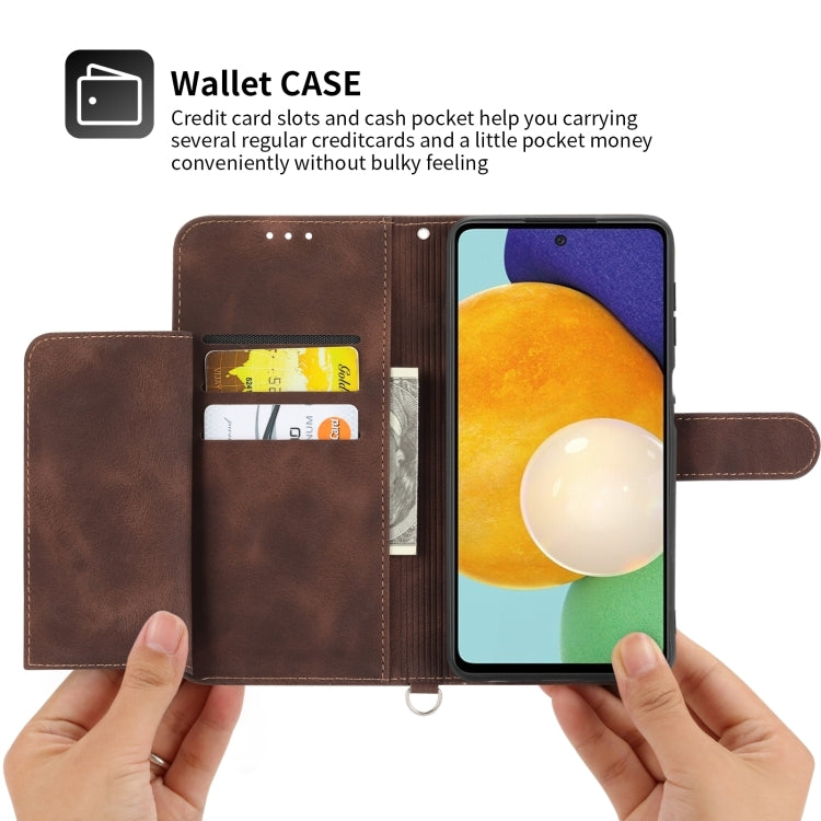 For Honor 90 5G Skin Feel Flowers Embossed Wallet Leather Phone Case(Brown) - free shipping - PMC TechLife - Order now!