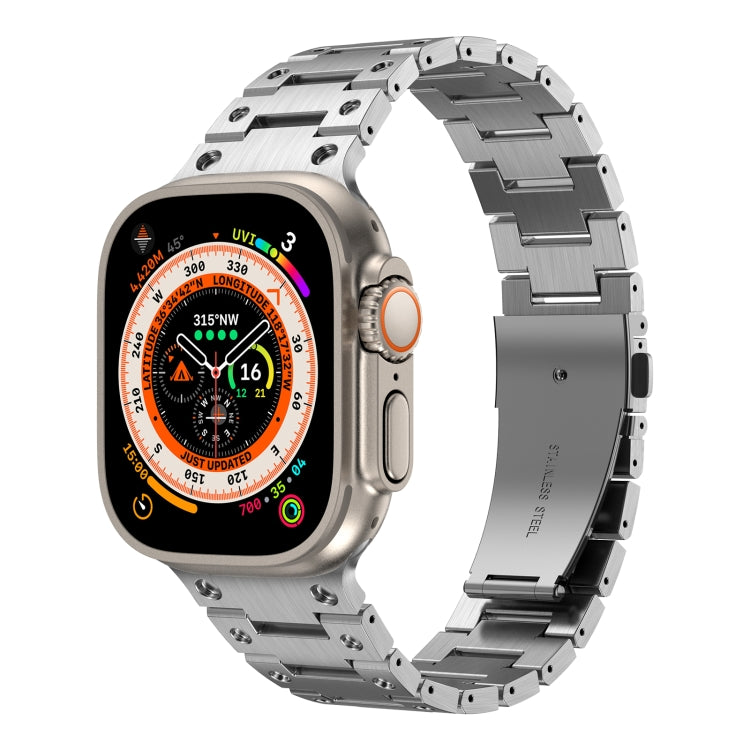 Double Rows Metal Watch Band For Apple Watch 7 41mm(Silver) - Watch Bands by PMC TechLife | Online Shopping South Africa | PMC TechLife