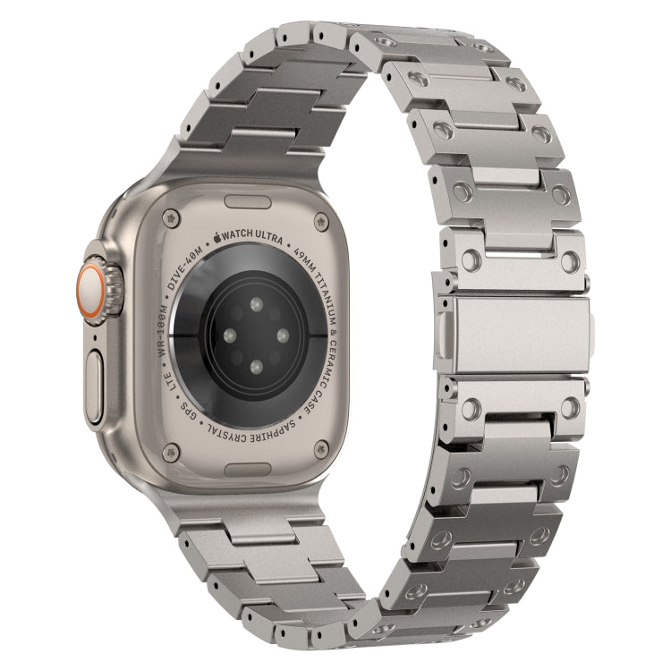 Double Rows Metal Watch Band For Apple Watch SE 44mm(Titanium) - Watch Bands by PMC TechLife | Online Shopping South Africa | PMC TechLife