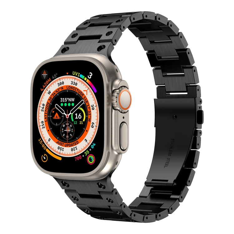 Double Rows Metal Watch Band For Apple Watch 3 42mm(Black) - Watch Bands by PMC TechLife | Online Shopping South Africa | PMC TechLife