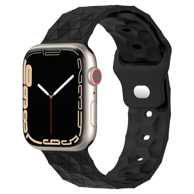 Football Texture Silicone Watch Band For Apple Watch 8 41mm(Black) - Watch Bands by PMC TechLife | Online Shopping South Africa | PMC TechLife