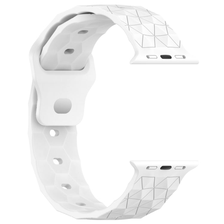 Football Texture Silicone Watch Band For Apple Watch 8 45mm(White) - Watch Bands by PMC TechLife | Online Shopping South Africa | PMC TechLife