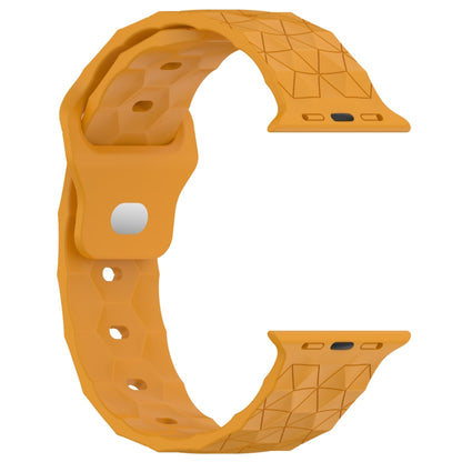 Football Texture Silicone Watch Band For Apple Watch 8 45mm(Yellow) - Watch Bands by PMC Jewellery | Online Shopping South Africa | PMC Jewellery