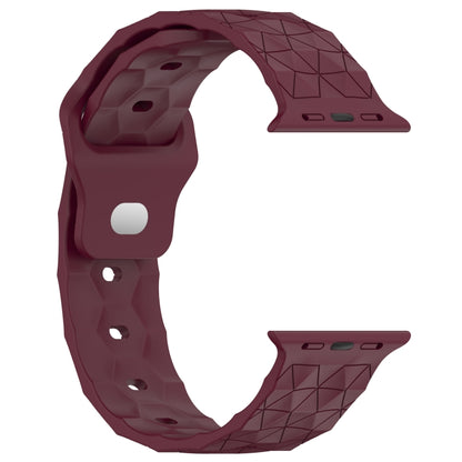 Football Texture Silicone Watch Band For Apple Watch SE 2022 40mm(Wine Red) - Watch Bands by PMC Jewellery | Online Shopping South Africa | PMC Jewellery