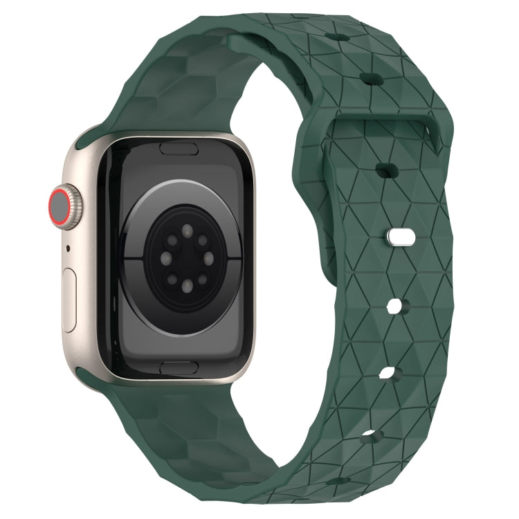 Football Texture Silicone Watch Band For Apple Watch 6 40mm(Pine Green) - Watch Bands by PMC Jewellery | Online Shopping South Africa | PMC Jewellery