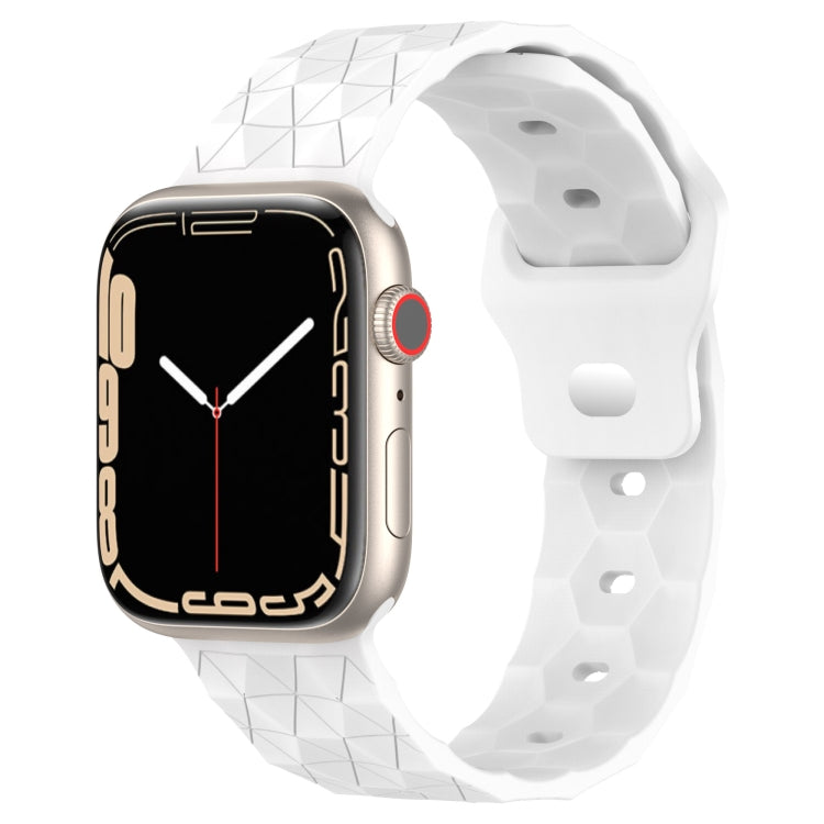 Football Texture Silicone Watch Band For Apple Watch 6 44mm(White) - Watch Bands by PMC TechLife | Online Shopping South Africa | PMC TechLife