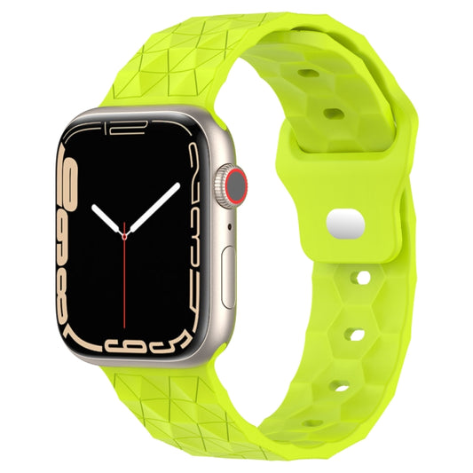 Football Texture Silicone Watch Band For Apple Watch 6 44mm(Limes Green) - Watch Bands by PMC Jewellery | Online Shopping South Africa | PMC Jewellery