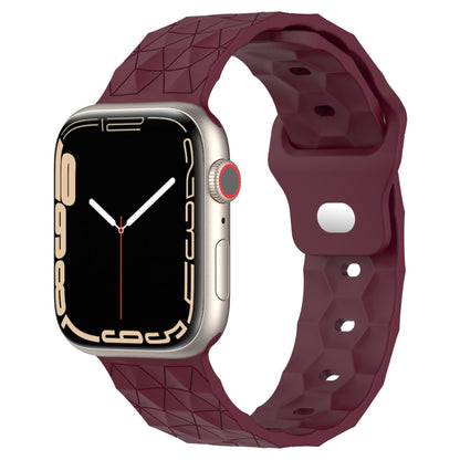 Football Texture Silicone Watch Band For Apple Watch 5 40mm(Wine Red) - Watch Bands by PMC Jewellery | Online Shopping South Africa | PMC Jewellery