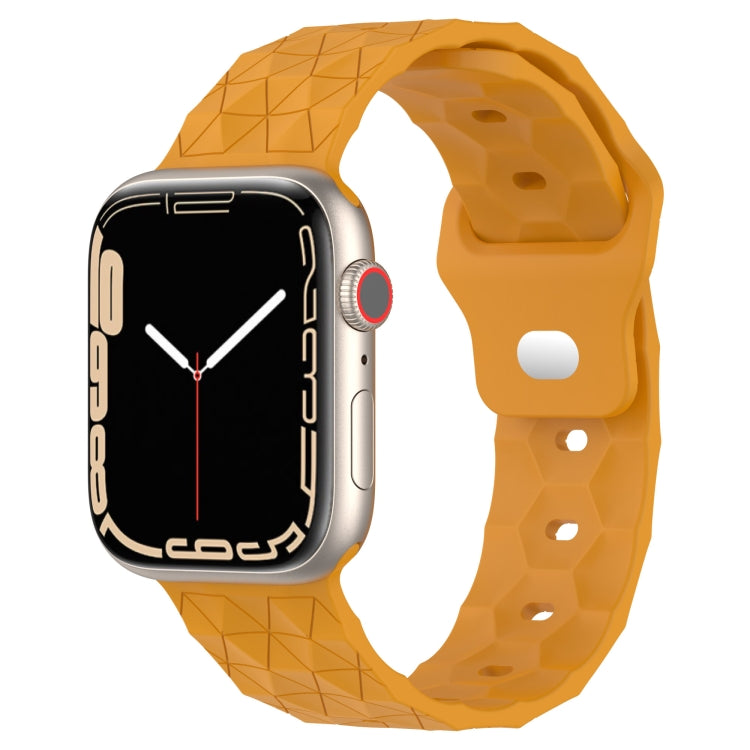 Football Texture Silicone Watch Band For Apple Watch 2 38mm(Yellow) - Watch Bands by PMC TechLife | Online Shopping South Africa | PMC TechLife