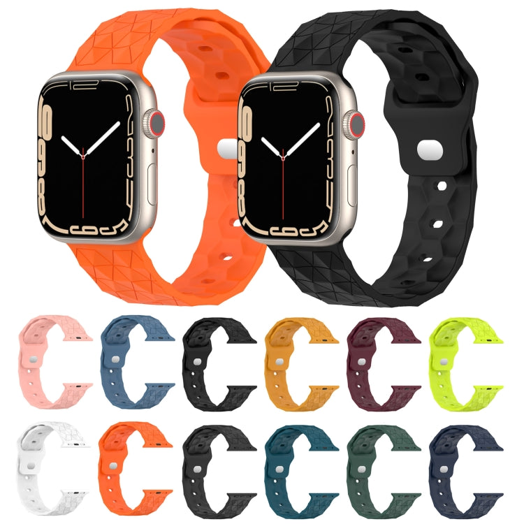 Football Texture Silicone Watch Band For Apple Watch 6 44mm(Orange) - Watch Bands by PMC Jewellery | Online Shopping South Africa | PMC Jewellery