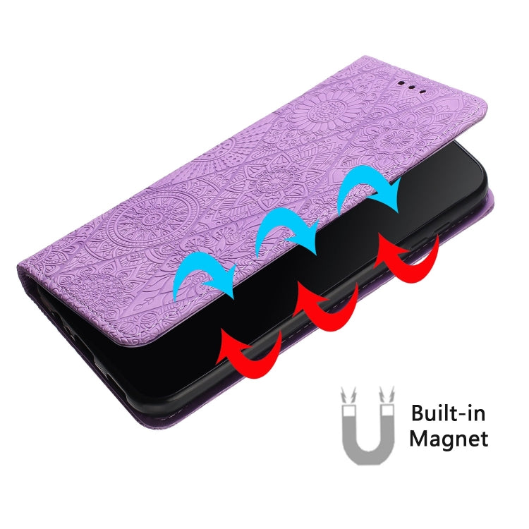 For Samsung Galaxy S22+ 5G Ethnic Embossed Adsorption Leather Phone Case(Purple) - free shipping - PMC TechLife - Order now!
