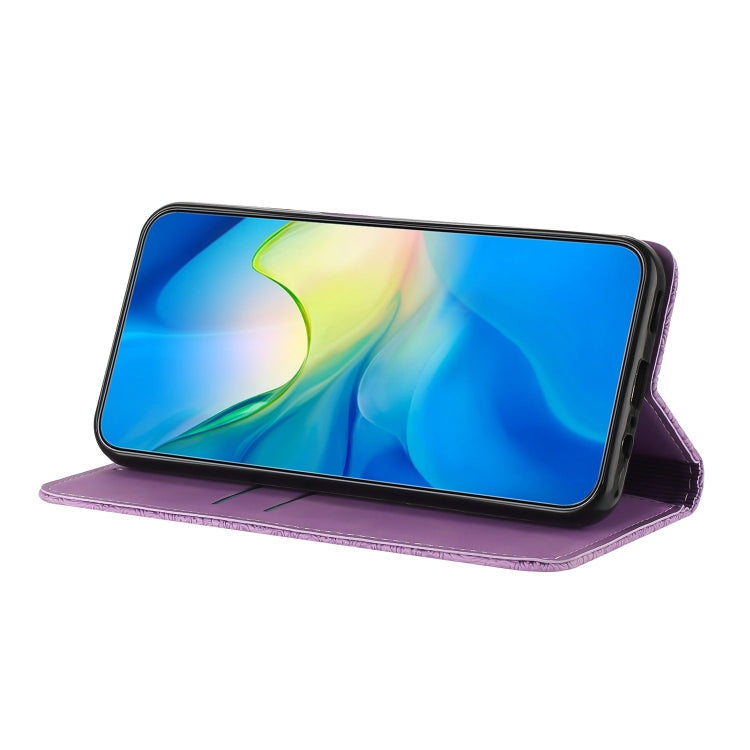 For Samsung Galaxy S21+ 5G Ethnic Embossed Adsorption Leather Phone Case(Purple) - free shipping - PMC TechLife - Order now!