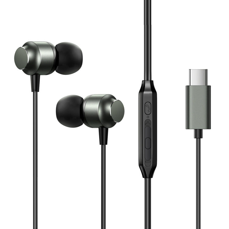 JOYROOM JR-EC06 Type-C Metal In-Ear Wired Earphone, Length: 1.2m(Dark Grey) - Type-C Earphone by JOYROOM | Online Shopping South Africa | PMC Jewellery