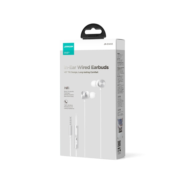 JOYROOM JR-EW03 3.5mm In-Ear Metal Wired Earphone, Length: 1.2m(White) - In Ear Wired Earphone by JOYROOM | Online Shopping South Africa | PMC Jewellery