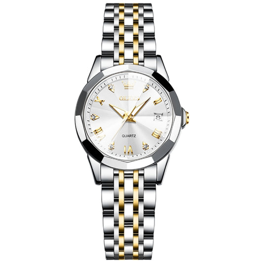 OLEVS 9931 Women Butterfly Buckle Luminous Waterproof Quartz Watch(White + Gold) - Metal Strap Watches by OLEVS | Online Shopping South Africa | PMC Jewellery