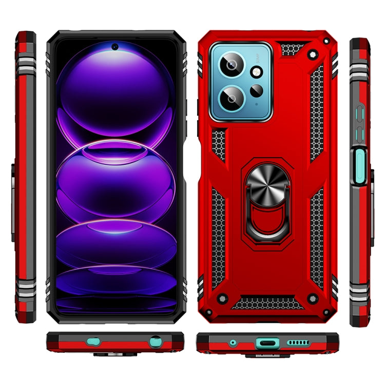 For Xiaomi Redmi Note 12 4G Global Shockproof TPU + PC Phone Case with Holder(Red) - Note 12 Cases by PMC Jewellery | Online Shopping South Africa | PMC Jewellery