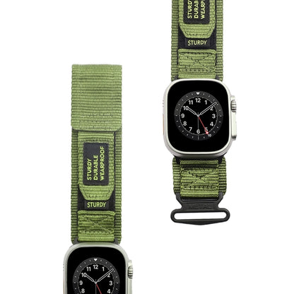 Nylon Two Section Watch Band For Apple Watch SE 2022 44mm(Dark Green) - Watch Bands by PMC Jewellery | Online Shopping South Africa | PMC Jewellery