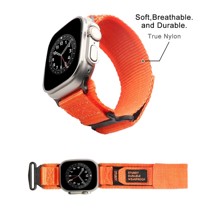 Nylon Two Section Watch Band For Apple Watch 7 45mm(Orange) - Watch Bands by PMC TechLife | Online Shopping South Africa | PMC TechLife