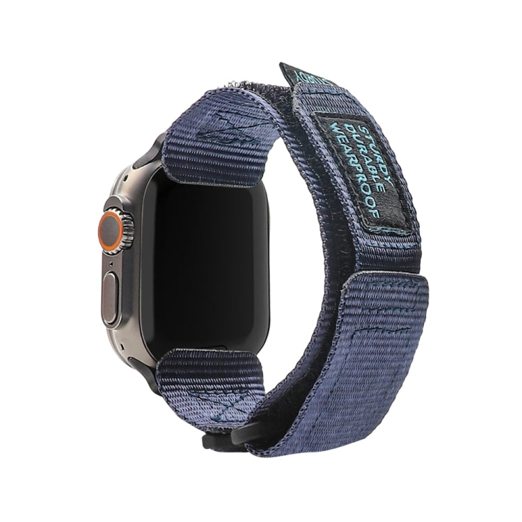 Nylon Two Section Watch Band For Apple Watch SE 2023 44mm(Blue) - Watch Bands by PMC TechLife | Online Shopping South Africa | PMC TechLife