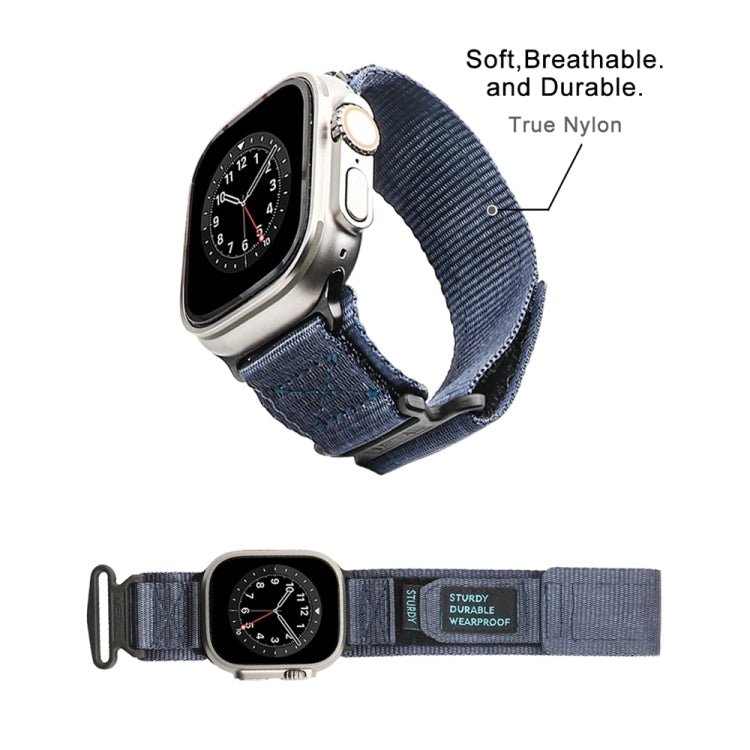 Nylon Two Section Watch Band For Apple Watch SE 2023 44mm(Blue) - Watch Bands by PMC TechLife | Online Shopping South Africa | PMC TechLife