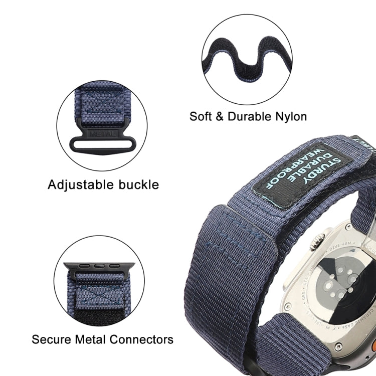 Nylon Two Section Watch Band For Apple Watch SE 2023 44mm(Blue) - Watch Bands by PMC TechLife | Online Shopping South Africa | PMC TechLife