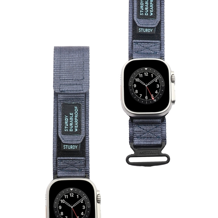 Nylon Two Section Watch Band For Apple Watch SE 2023 44mm(Blue) - Watch Bands by PMC TechLife | Online Shopping South Africa | PMC TechLife