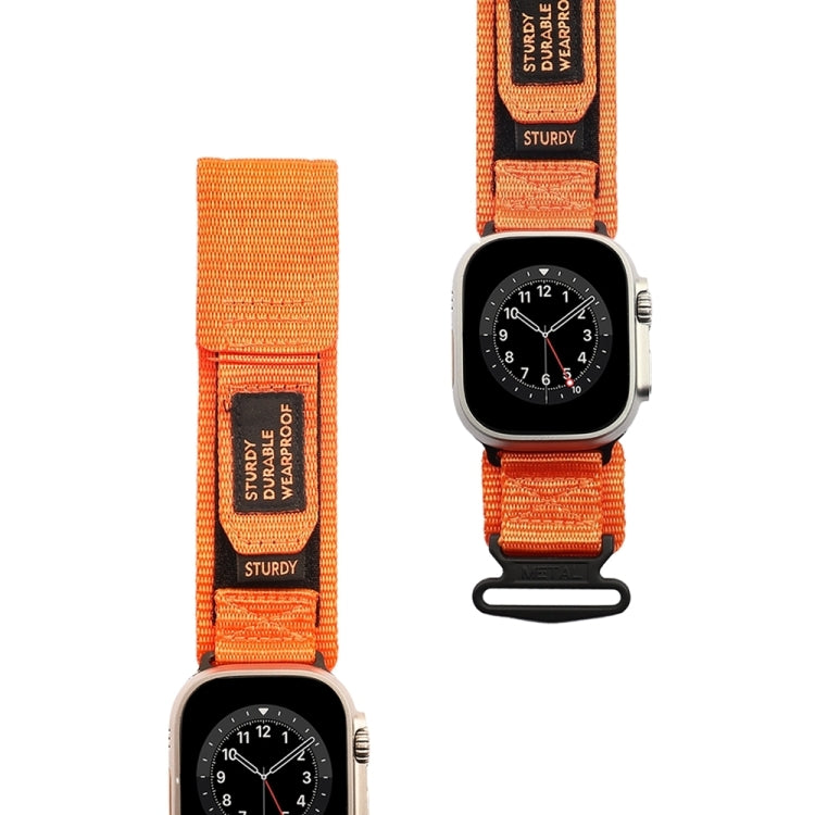 Nylon Two Section Watch Band For Apple Watch 9 41mm(Orange) - Watch Bands by PMC TechLife | Online Shopping South Africa | PMC TechLife